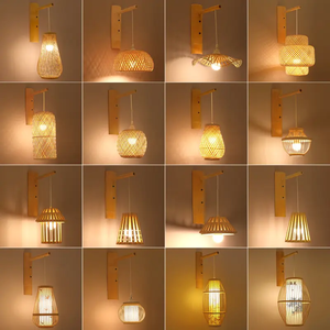 Classic LED <strong>Wall</strong> Sconce Lamp Ceiling Rattan <strong>Wicker</strong> Rustic <strong>Light</strong> for Hom Decor Handmade Art Craft Bamboo LED <strong>Wall</strong> <strong>Light</strong> - Product Image 4