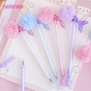 Enfants étudiants mignon Cartoon Flutty peluche Gel stylo boule stylo queue de poisson sirène Gel stylo 2655 - Product Image 2