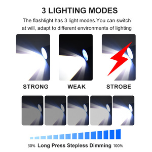 Siêu sáng <span class=keywords><strong>LED</strong></span> Đèn pin 10W <span class=keywords><strong>LED</strong></span> Type-C USB có thể sạc lại 4 chế độ Zoomable 3000 lumens <span class=keywords><strong>Torch</strong></span> Chất lượng cao ngoài trời khẩn cấp - Product Image 6