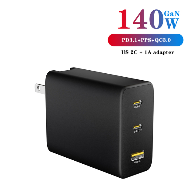 Charger Mobile Phone Fast Charging Charger Type-C & USB-A Fast Charging 140W Charger 3 in 1 GaN Fast Charging