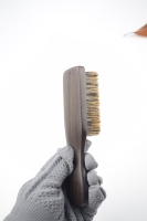 Brosse à chaussures en poils de porc et crin de cheval avec manche en bois de rose, brosse à chaussures artisanale en poils naturels, brosse de luxe pour l'entretien des chaussures