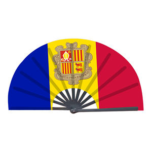 Éventails pliants en bambou avec drapeau d'<span class=keywords><strong>Andorre</strong></span> en gros, éventail à main pour carnaval, mariage, festival, fête, agence de voyage - Product Image 5