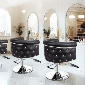 Chaise de barbier haut de gamme pour salon de coiffure, pivotante à 360 degrés, réglable, hydraulique, style luxe léger - Product Image 2