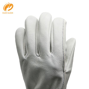 Guantes DE SEGURIDAD DE CUERO personalizados para soldar, piel de cabra, guantes de jardinería para mujeres, guantes de trabajo de cuero para construcción resistente para hombres - Product Image 4