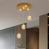 Lustres ovales modernes en cristal doré de luxe léger, luminaires suspendus LED pour comptoirs de bar et salles à manger
