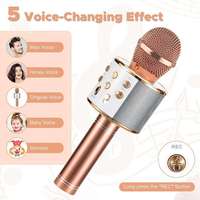 Microphone de karaoké à condensateur sans fil rechargeable avec lumière LED, haut-parleur intégré, micro portable KTV pour fêtes à domicile et chant en extérieur