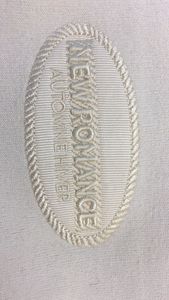 Woven private white clothing textile apparel manufacturer fabric label neck <b>iron</b> cotton custom clothing logo label - Product Image 1