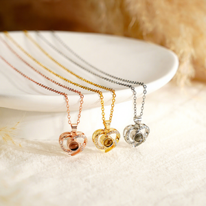 Mặt dây chuyền tình yêu 100 ngôn ngữ Lateefah Couple Heart có chứng nhận CE, quà tặng ngày Valentine - Product Image 4