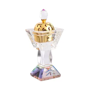 New Style Wholesale Chinese K9 Crystal Sticks Cones Or Coils Incense Burner Holder For Home Votive Decoration