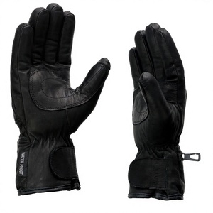 <b>Men</b>’s Premium Black <b>Leather</b> <b>Gloves</b> with Zipper Closure Warm Winter Motorcycle Riding <b>Gloves</b> Windproof Outdoor <b>Driving</b> <b>Gloves</b> - Product Image 4