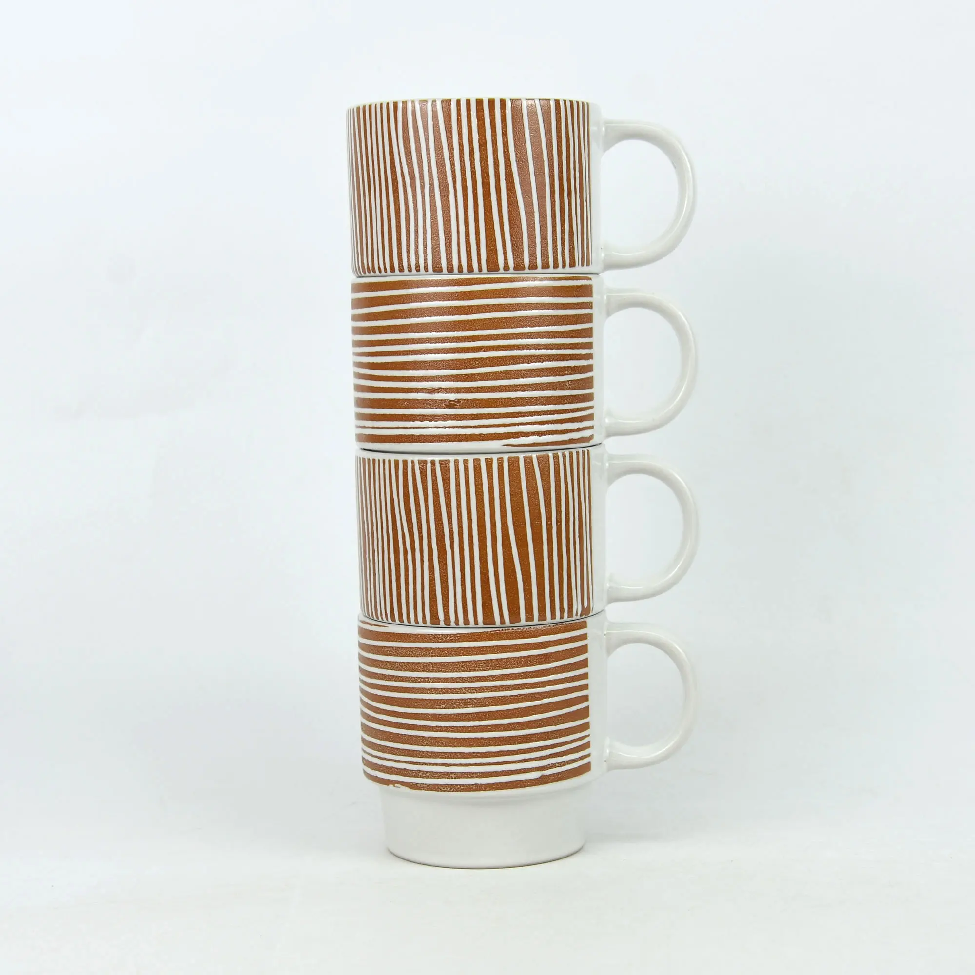Taza con forma de lata de gres de 15OZ con pantalla de seda, taza de té de la leche de café de cerámica segura para alimentos, regalo personalizado