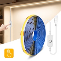 Lampu Strip Sentuh USB COB 5V Lebar 8mm Multi-Warna IP20 Dapat Diredupkan Lampu Suasana Latar Belakang TV