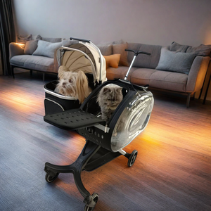 U80luxury lüks havacılık alüminyum evcil hayvan arabası üreticinin yeni tasarım çift köpekler şok emme sistemi seyahat taşıyıcılar seyahat - Product Image 3