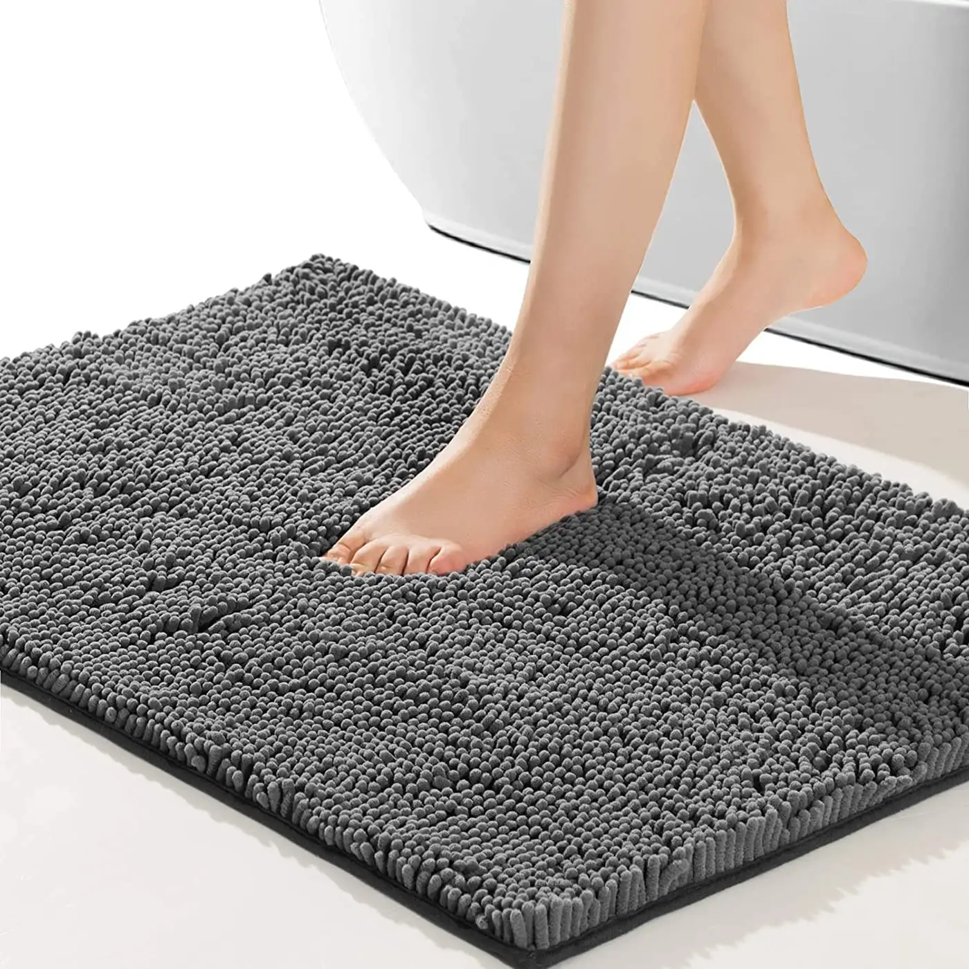 2023 New Design Good Quality Shaggy Bath Mat Non Slip Chenille Bathroom Carpet Mat with Anti-slip Backing Bathroom Products