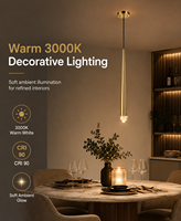 Suspension LED décorative moderne ovale mini homologuée ETL, dimmable 0-10V avec diffuseur acrylique et lentille en cristal facetté