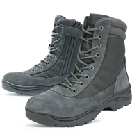 Bottes tactiques pour hommes en cuir véritable avec doublure en mesh respirant, semelle extérieure en caoutchouc durable antidérapante, pour l'extérieur
