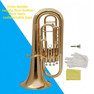 Euphonium Bb plat à 4 pistons laqué or, corps en laiton, <span class=keywords><strong>instrument</strong></span> de musique professionnel pour orchestre, directement de l'usine - Product Image 5