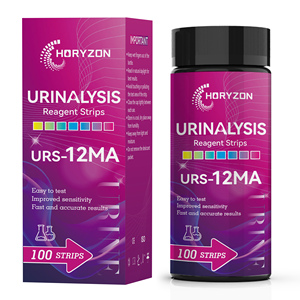 HORYZON Bandelettes de test <span class=keywords><strong>urinaire</strong></span> 12-en-1 Microalbumine 100 bandelettes URS-12MA Kit d'analyse d'urine Dépistage de la santé rénale et hépatique Manuel CE/ISO - Product Image 3