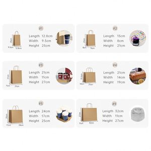 Printing Kraft Paper Bag With Twisted <b>String</b> Handle Custom Paper Shop Bag With Your Own Logo Bakery Coffee Packaging - Product Image 5
