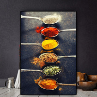 Küchen körner Gewürze Paprika Löffel Skandi navis che Leinwand Malerei Bilder Wand kunst für Wohnzimmer Home Decor (kein Rahmen)