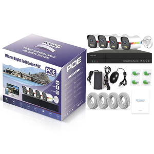 4CH PoE CCTV Camera 300mpnvr không thấm nước tầm nhìn ban đêm chức năng với cấu hình dung lượng lớn ổ cứng - Product Image 1