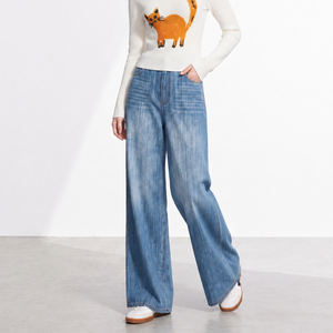 Pantalon plissé Miyake pour femme, taille haute élastique, coupe ample, jambe large, décontracté, vintage, délavé, écologique et de haute qualité - Product Image 1