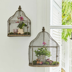 Thiết lập của hai phong hóa dây kim loại lưới lồng chim cho vườn treo trang trí - Product Image 3