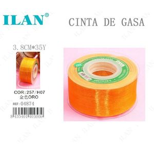 Nastro Ilan Gasa 3,8 cm x 35 iarde colore oro per artigianato e decorazioni - Product Image 1