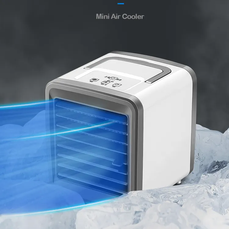 Enfriador de aire de mesa alimentado por USB, Mini acondicionador de agua fría portátil, ventilador de niebla de refrigeración eléctrica, aire acondicionado para la habitación del hogar, 500ML