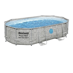 <span class=keywords><strong>Bestway</strong></span> 56946 4,88x3,05x1,07 m Escalera de marco de piscina portátil para exteriores-Piscina de plástico ovalada equipada para deportes acuáticos para adultos - Product Image 1