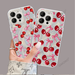 Coque de téléphone TK Yusha en plumes de cerisier, très prisée, pour iPhone 15, 16/17 <span class=keywords><strong>Pro</strong></span> Max, avec nœud scintillant, antichoc, pour femme - Product Image 4