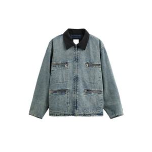 Chaqueta Corta de Algodón 100% de Alta Calidad Personalizada para Hombre, con Múltiples Bolsillos con Cremallera, Lavado Desgastado, Estilo Vintage, Chaquetas Vaqueras para Hombre - Product Image 5