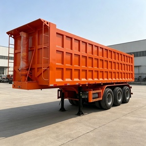 Semi-<span class=keywords><strong>remorque</strong></span> benne tri-essieux économique avec plancher sur mesure résistant à l'usure pour la logistique des fosses à sable et des terrains de gravier - Product Image 3