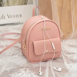 Mini zaino da donna borsa a tracolla in pelle PU per ragazze adolescenti zaino da scuola da donna multifunzionale piccolo Bagpack