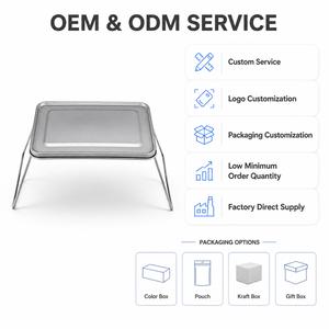 Camping <strong>Foldable</strong> <strong>Table</strong> Legs Pure Titanium Small Square <strong>Table</strong> Top Stainless Steel Camp <strong>Table</strong> Picnic <strong>Tables</strong> Camping Equipment - Product Image 5
