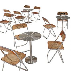 Chaise de salle à manger pliante en acier inoxydable de style industriel moderne pour café, hôtel, école, salon de thé, pâtisserie, appartement - Product Image 4