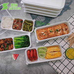 1 2 3 Compartment Microwavable Take Away Food Container Biodegradable PLA Disposable Lunch Box