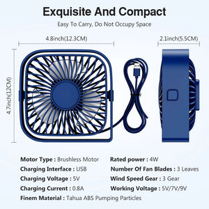 Ventilador USB Portátil Mini, Ventilador de Mesa Personal para Habitación, 3 Velocidades, Rotación de 360°, Silencioso, para Camping - Product Image 5
