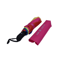 Parapluie intelligent automatique classique à 3 plis de haute qualité, tissu pongé 190T, impression logo arc-en-ciel, cadeaux d'affaires, golf