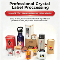 Autocollant de transfert UV en cristal, étiquette personnalisée, estampage à chaud, motif transparent, marque privée, boîte cadeau personnalisée