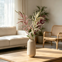 110CM Künstliche Einzelstiel-Hahnenkammblume als Vasenfüller für Innenräume, Künstliche Celosia-Blumenzweige für Zuhause, Büro und Hochzeit