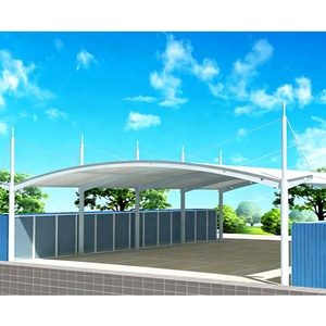Fabricant de carports en acier galvanisé, structure en membrane PVDF, abri de stationnement extérieur personnalisé, abri de stationnement imperméable - Product Image 1