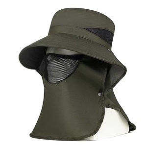 Sombrero de protección solar para exteriores con solapa para el cuello, transpirable, de ala ancha, para hombres y mujeres, para verano, pesca, senderismo, color gris claro - Product Image 4