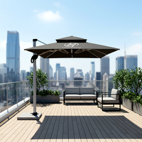 Parasol solaire robuste résistant au vent et à l'eau pour patio, mobilier de jardin extérieur, logo imprimé, parasol cantilever pour plage et hôtel