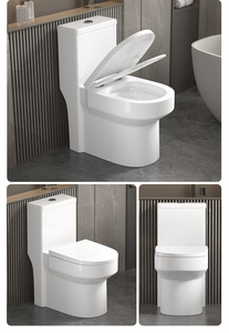 Inodoro de una pieza para el hogar, de cerámica, con bombeo, para apartamentos pequeños, sifón de remolino súper potente, gran calibre, ahorrador de agua, desodorante, silencioso - Product Image 6