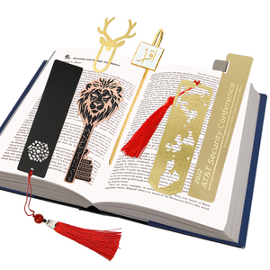 ที่คั่นหนังสือโลหะทองเหลืองแบบใหม่สั่งทำพิเศษจากโรงงานจีน ที่คั่นหนังสือสแตนเลสแบบกลวงพร้อมพู่ห้อย - Product Image 6