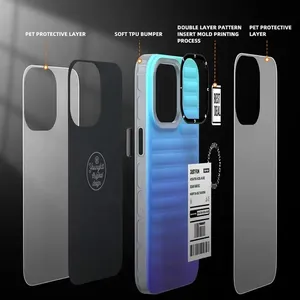 Youngkit Fashion Super Mobile Phone Bags Cases Laser Color Gradient Shell Curve Design Protector Phone Case For IPhone 15 13 14