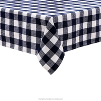 Nappe de table rectangulaire anti-déversement à carreaux, couverture de table propre pour tables à manger, fêtes et camping, noir et blanc