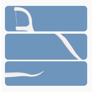 Grands <span class=keywords><strong>cure</strong></span>-dents et fil dentaire en plastique blanc à pointe angulaire et creuse avec étui de rangement en PP - Product Image 2