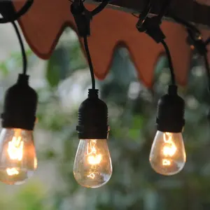 Ampoules à incandescence incluses Bande de globe LED commerciale résistante aux intempéries de 48 pieds avec douilles suspendues guirlandes lumineuses vintage